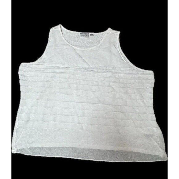 Avenue Sleeveless Pleated Top Bright Cream Plus Size 30/32 - Picture 1 of 10